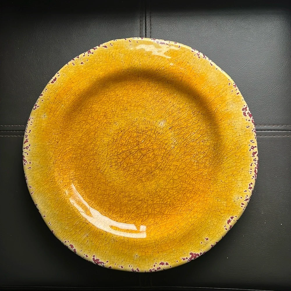 Pier 1 Imports | CARMELO Melamine Dinnerware Rustic Crackle Yellow 3 Pieces